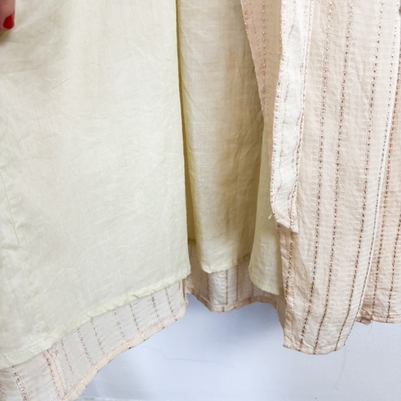 NWT Altar'd State Cream Striped Wrap Midi Dress Sz S - Picture 6 of 8